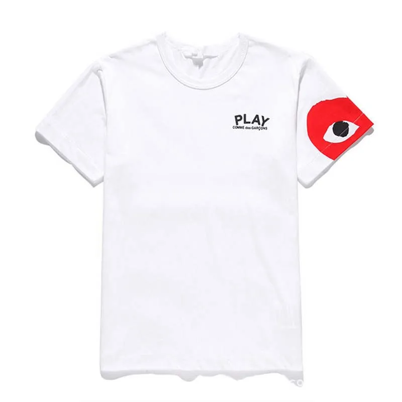 

PLAY Fashion Love Summer Men Women T-shirt Printing Heart Eyes Letter Round Neck Short-sleeved Cotton CDG Straight T-shirt