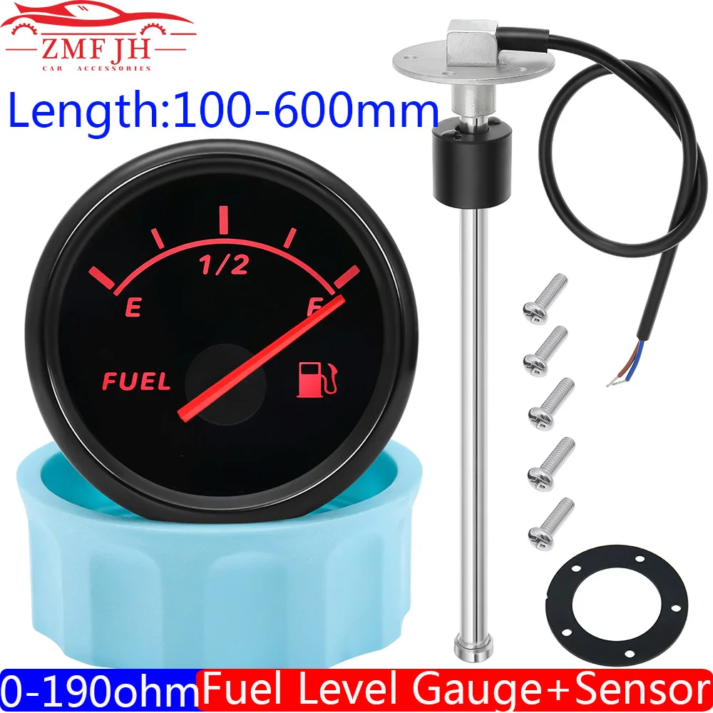 

Датчик уровня топлива с датчиком уровня топлива 100 мм-600 мм 0-190 Ом 52 мм Индикатор уровня топлива для автомобиля лодки RV