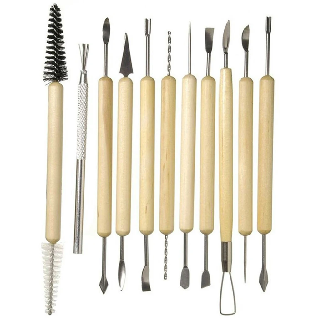 

11 шт. глина, искусственное разглаживание, инструменты для керамики, резаки для резьбы, набор кистей