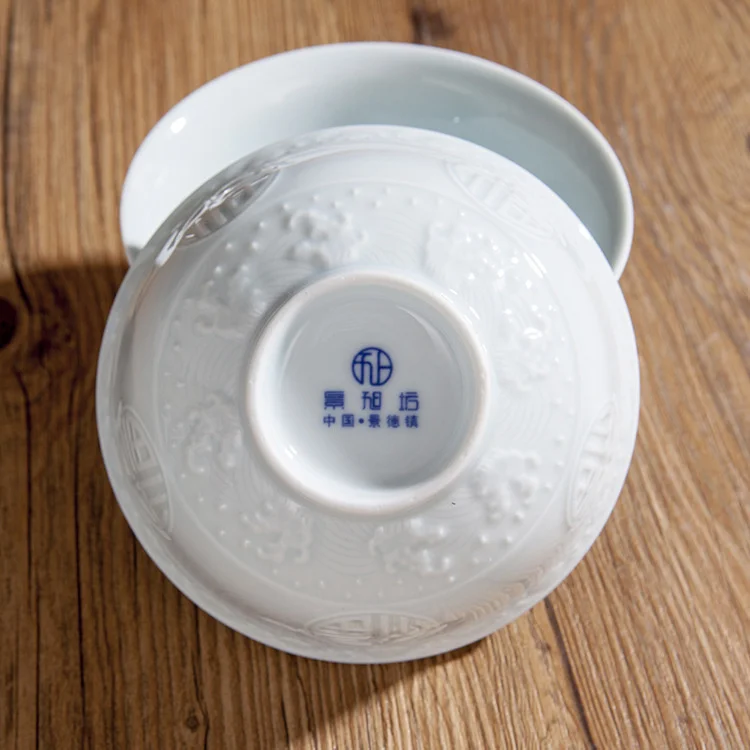 Набор мисок и тарелок из керамики для лапши-фастфуда с палочками для еды в комплекте «простой набор домашнего красного цвета».