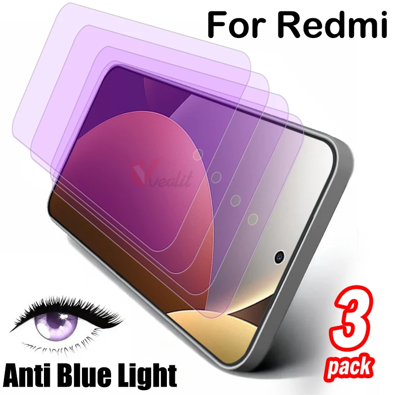 Фото Защитное стекло с полным покрытием (3 шт.) для Xiaomi Redmi Note 15 14 13 Pro 4G, антибликовая пленка для экрана Redmi 15 5G №1