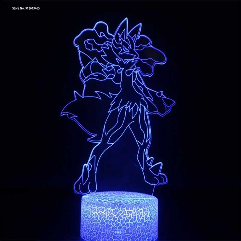 

3d Animated Pokemon Pikachu Peripheral Night Light Color Touch Remote Bedside Lamp Color Changing Children's Bedroom Ornament