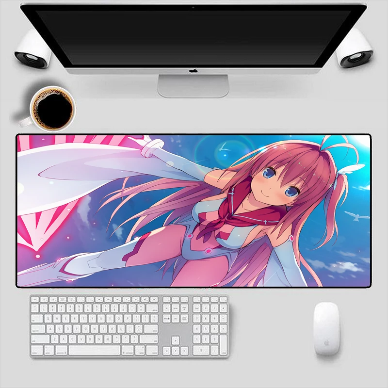 

Cute Goddess XXL Large Mouse Pad Laptop Rubber Pad Desktop Computer Game Accessories Anime Office Simple Game Table Pad