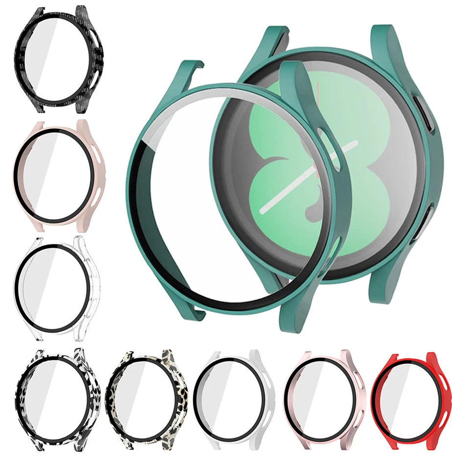 Glass+Case For Samsung Galaxy watch active 2 44mm 40mm All cover bumper+Screen Protector film correa for Galaxy watch 4 44/40 mm