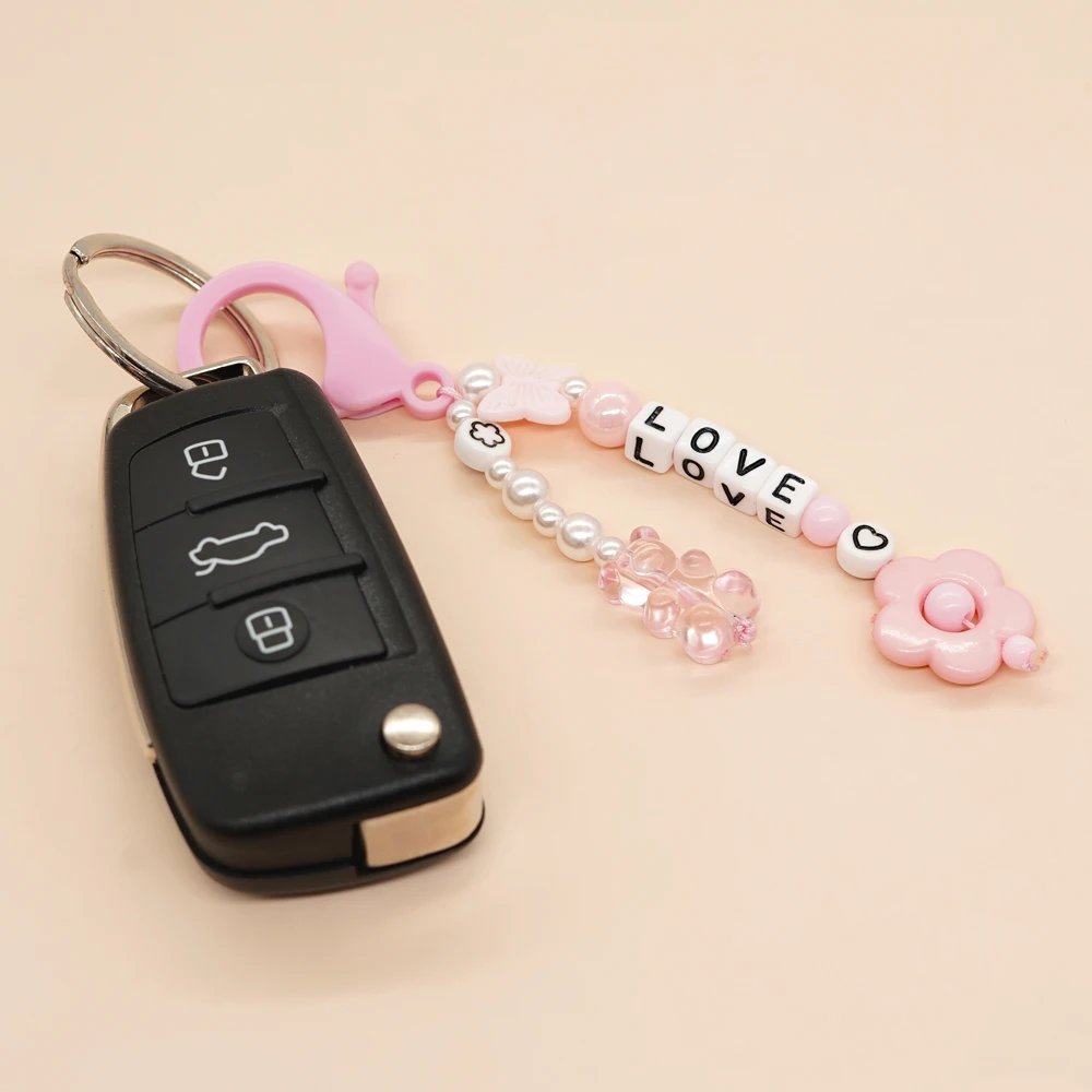 Go2Boho аксессуары для ключей с надписью Love жемчужные брелки бабочками модные