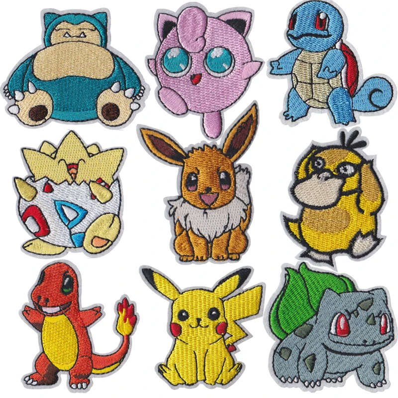 Мультяшный Покемон Пикачу эдзер Op аппликации для детской одежды