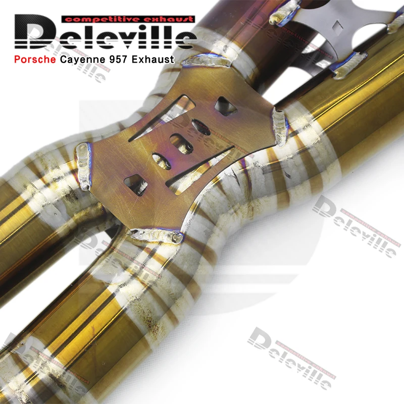 Фото Выхлопная система Yooking для Porsche Cayenne 957 3.6/4.8T 2006-2010, титановый катафлюксный выхлоп с даунпайпом №4