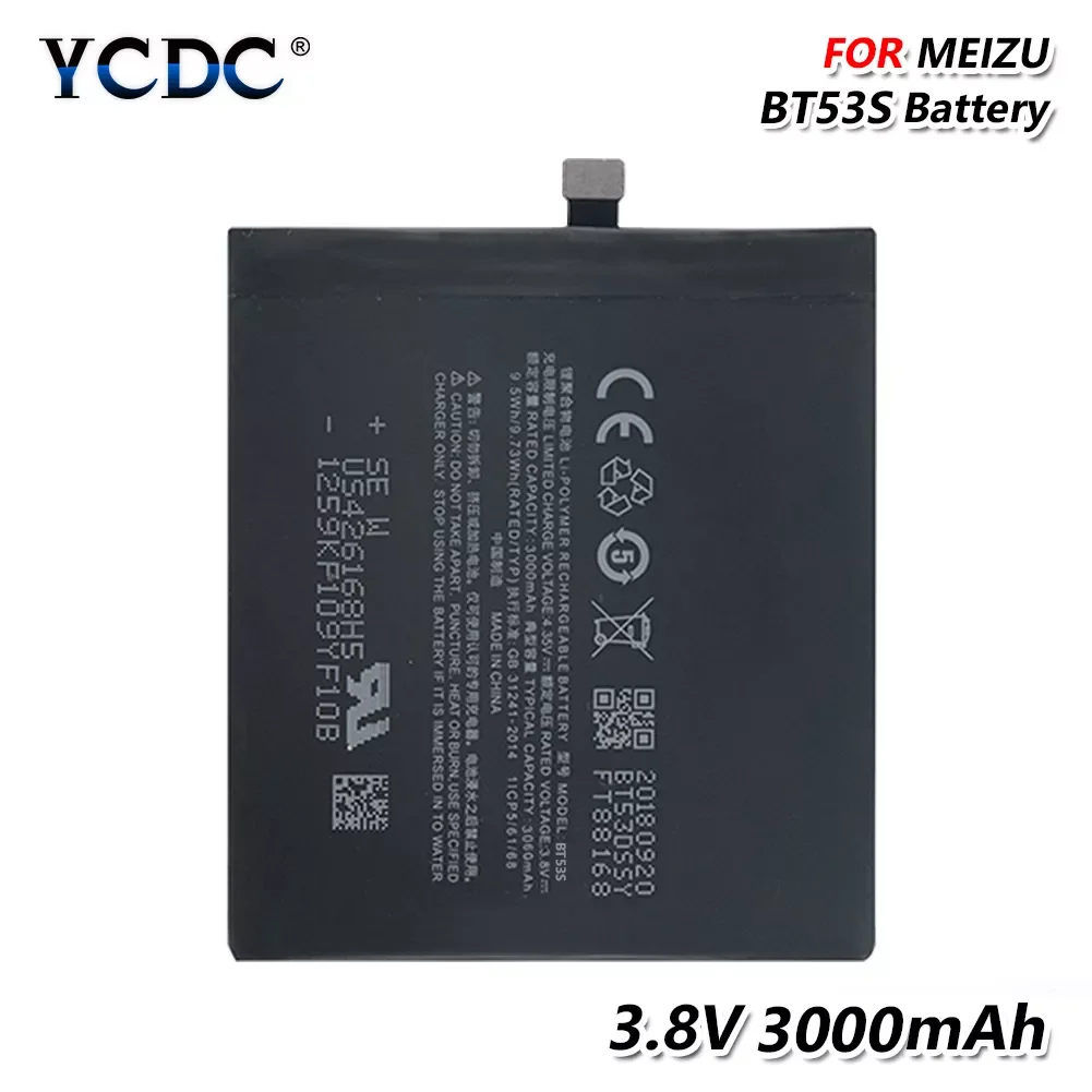 

NEW IN Quality Battery BT53 BT53S For Meizu Pro 6 M570M M570Q M570H / Pro 6S Pro6S M570Q-S 3000mAh Mobile Phone Batteries