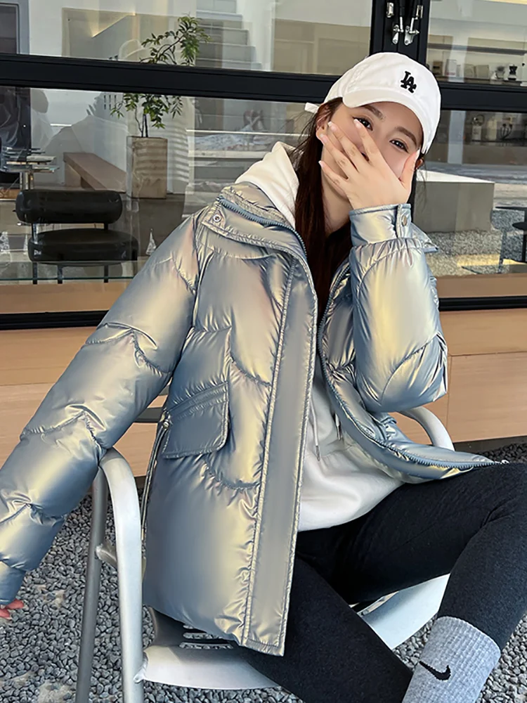 2023 New Winter Jacket Parkas Women Coat Fur Collar Hooded Overcoat Female Jacket Parka Thick Warm Cotton Padded Outwear