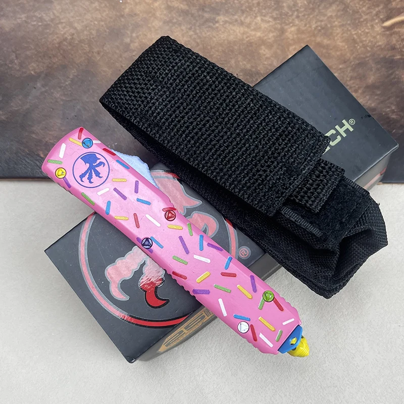 MICRO ULTRA OTF TECH Knife UT Series Dessert Warrior Folding Blade Donut Pink Outdoor EDC Карманные ножи для самообороны