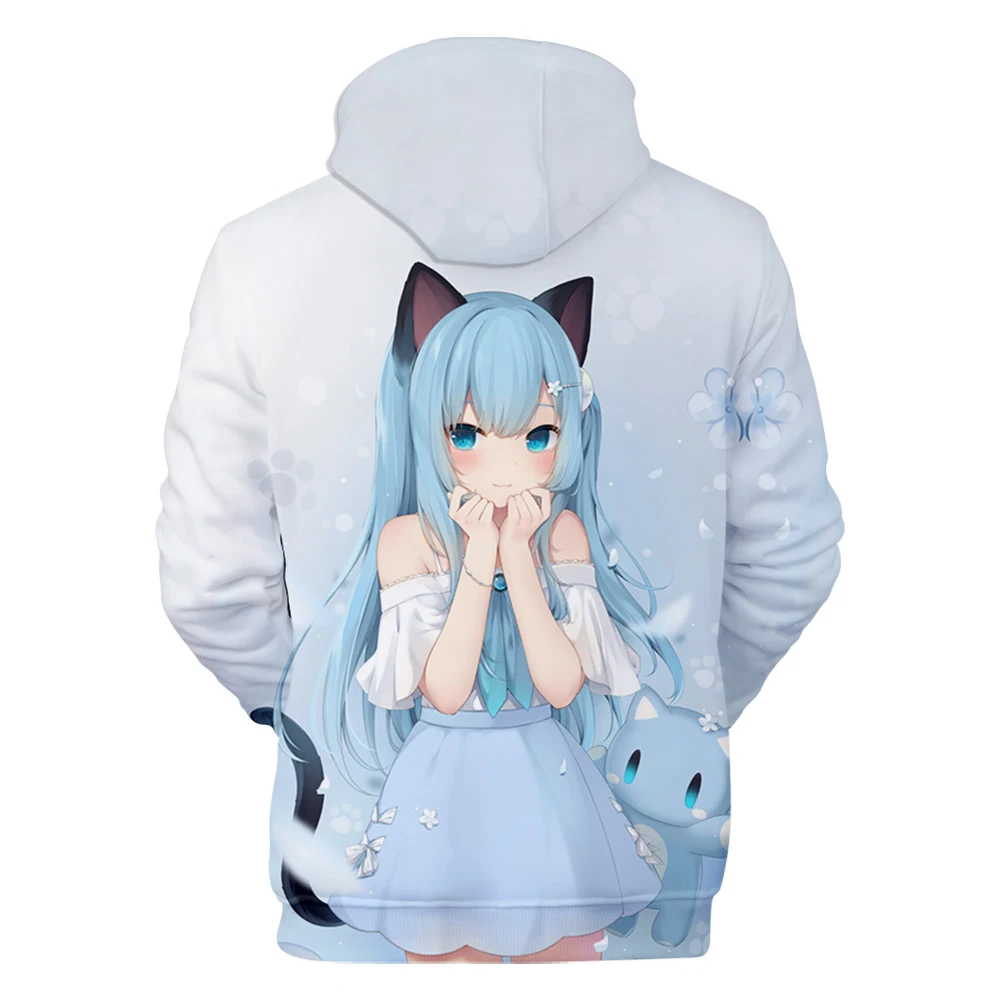 

2021 Cat Printing Nekoha Shizuku 3D Print Hooded Sweatshirt Men/Women Casual Hoodies Clothes Men-Clothes Hoodies