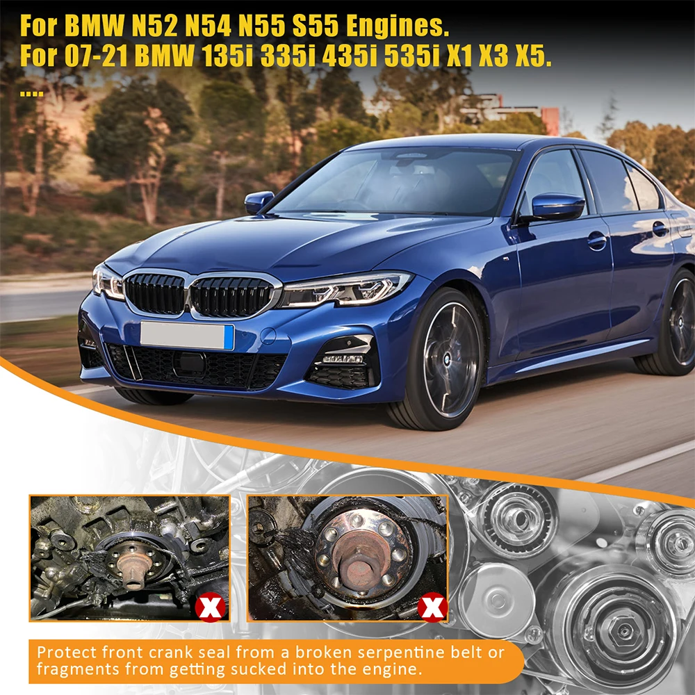 Змеиная защита ремня для BMW N52 N54 N55 S55 135i 335i 435i 535i X1 X3 X5