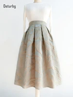 womens stereoscopic embroidered flower skirts with zipper high waist jacquard pockets ball gown skirt s xxxl 2022 spring k72