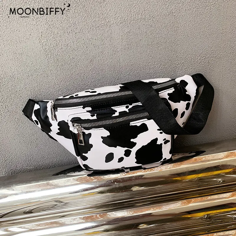 

Ladies Small Waist Packs Women Fashion PU Leather Casual Canvas Animal Pattern Crossbody Chest Bags Shoulder Messenger Bags