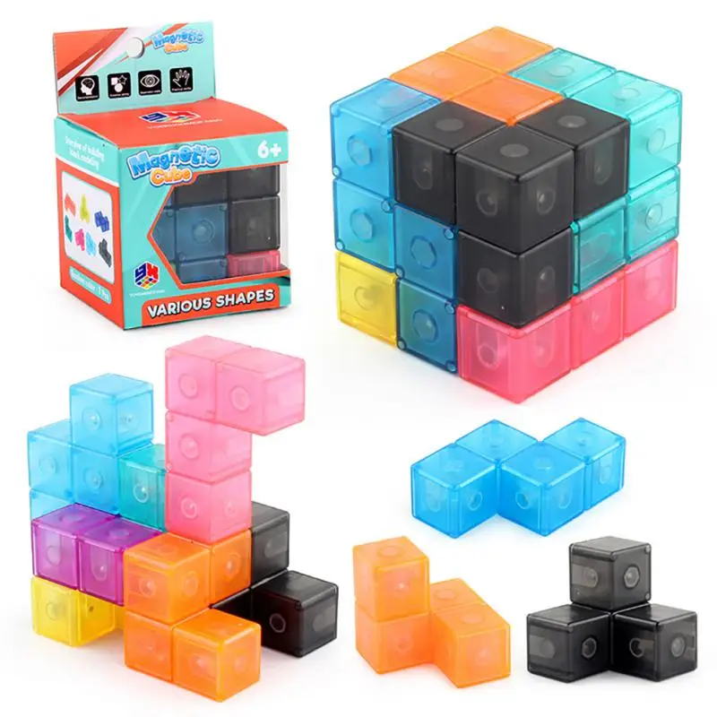 

DIY Magnetic Cube Building Blocks 3x3x3 3D Magnet Tile Brainstorming Test Puzzle Speed Cube Intelligence Toys Gift For Children