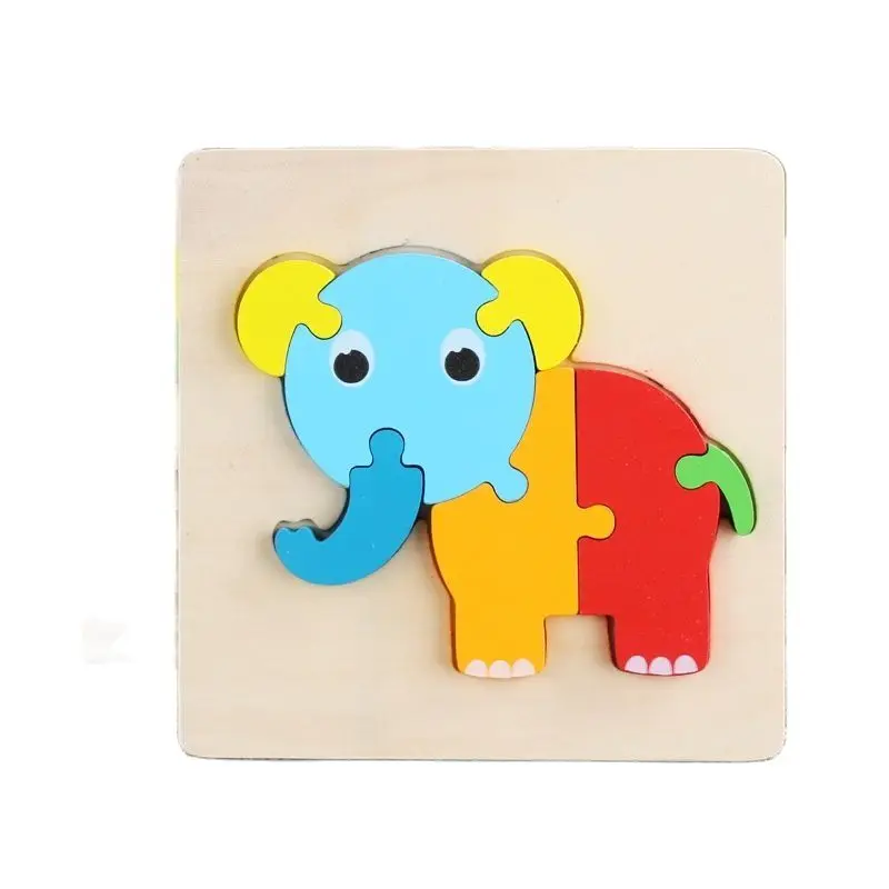 

4-6PCS Children Early Education Baby Wooden Cartoon And Animal Transportation 3D Dolphin Frog Fish Jigsaw Puzzles Toy Kids Gift