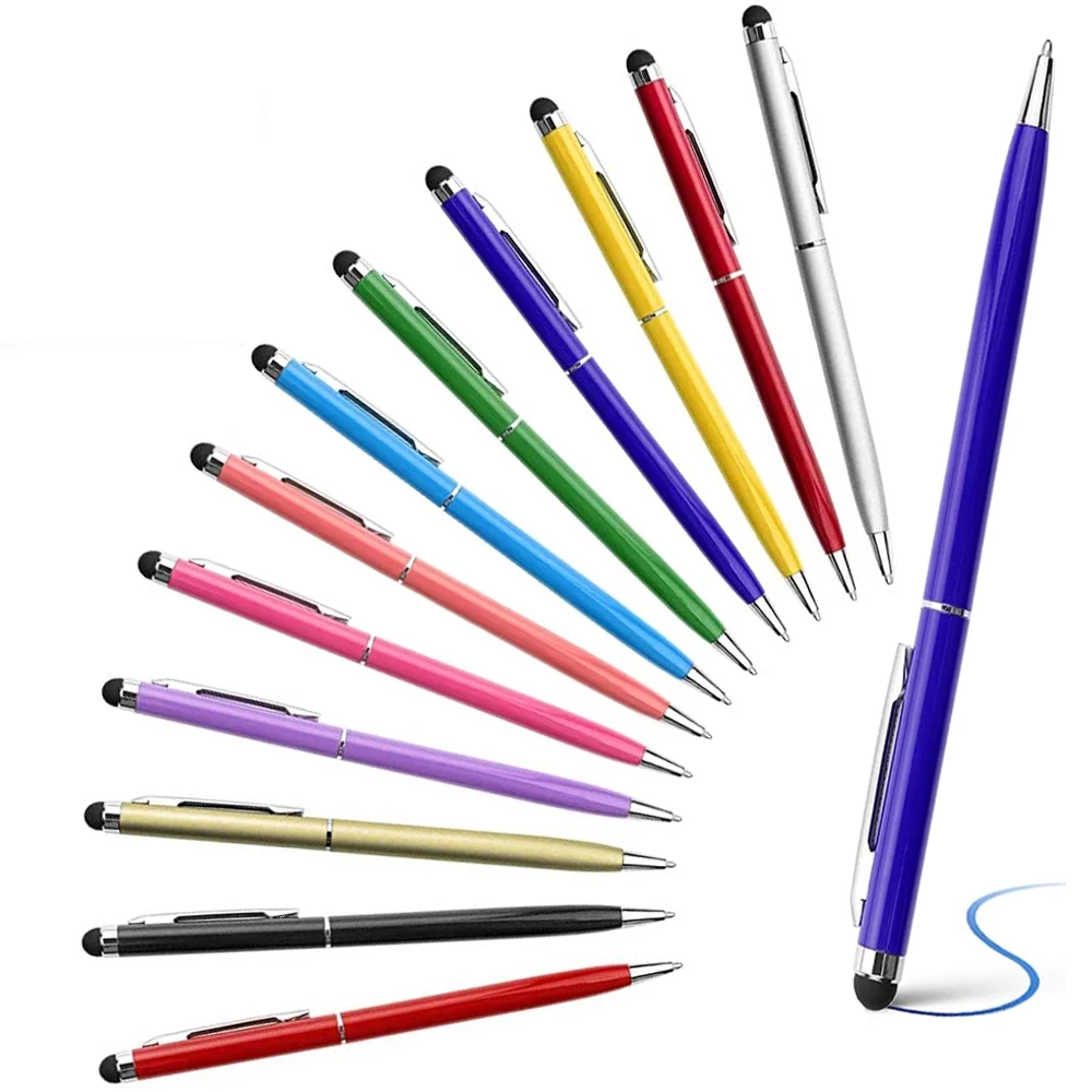 

3Pcs Universal 2 In 1 Capacitive Stylus Metal BallPoint Pens For IPad iPhone Tablet Android Smartphone Accessories Touch Devices