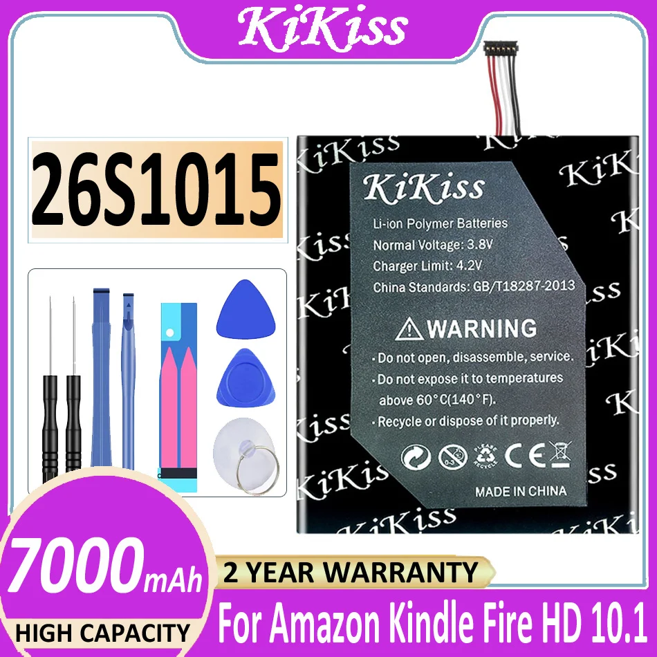 

Original KiKiss NEW 7000mAh 26S1015 58-000187 Battery for Amazon Kindle Fire HD 10.1 7th Gen SL056ZE Batteria + Track NO