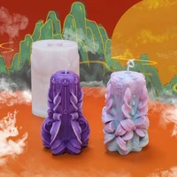 creative carved silicone candle mold for diy aromatherapy candle plaster ornaments soap epoxy resin mould handicrafts making
