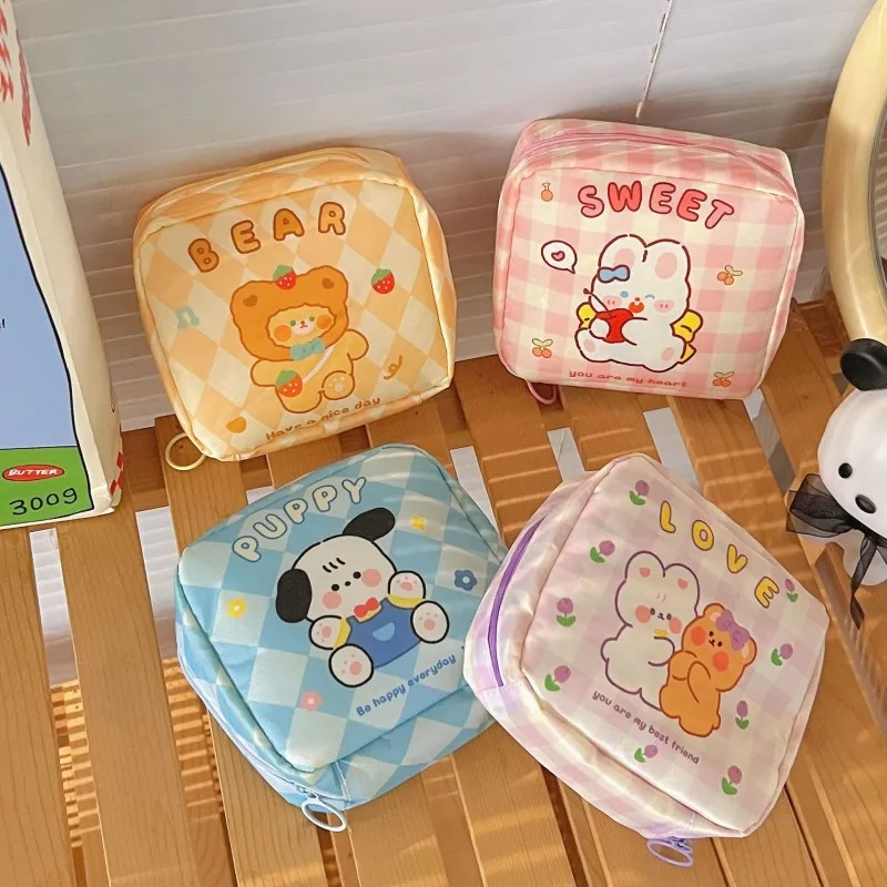 

Cute Small Cosmetic Bags Lipstick Makeup Organizer Case Cartoon Mini Sanitary Napkins Travel Earphone Coin Storage Bag Pouch
