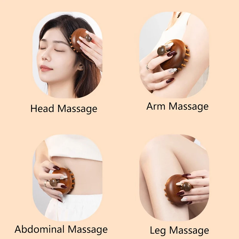 Многофункциональная древесная терапевтическая массажная расческа массажер для