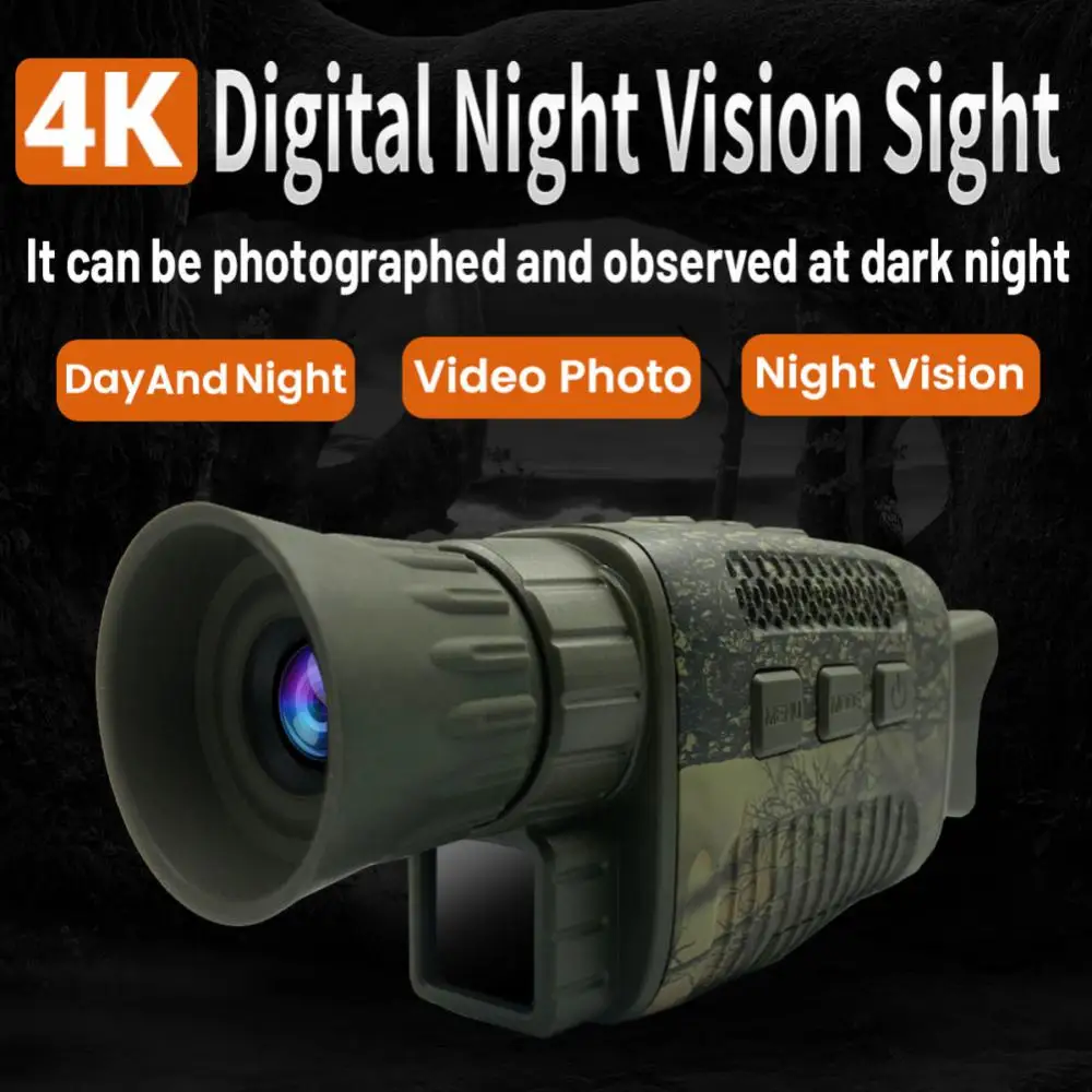 4K Monocular Night Vision Infrared Monocular Device 9 Languages 5X Digital Zoom Photo Video Playback 200M Visao Noturna Hot Sale