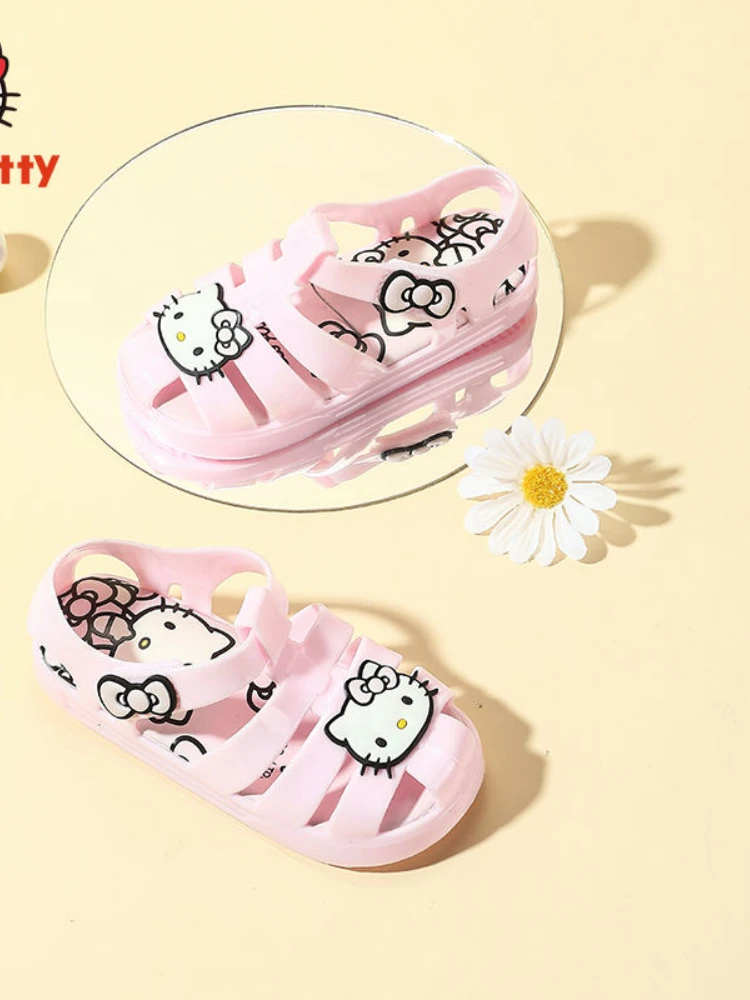 

Hellokitty Kitty Children's Shoes Crystal Shoes for Girls Comfortable Soft Bottom New Summer Jelly Shoes Sandals