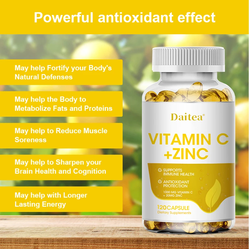 

Organic Vitamin C Capsules - whitening and moisturizing, anti-wrinkle, anti-aging, boost immunity, anti-oxidation, boost energy