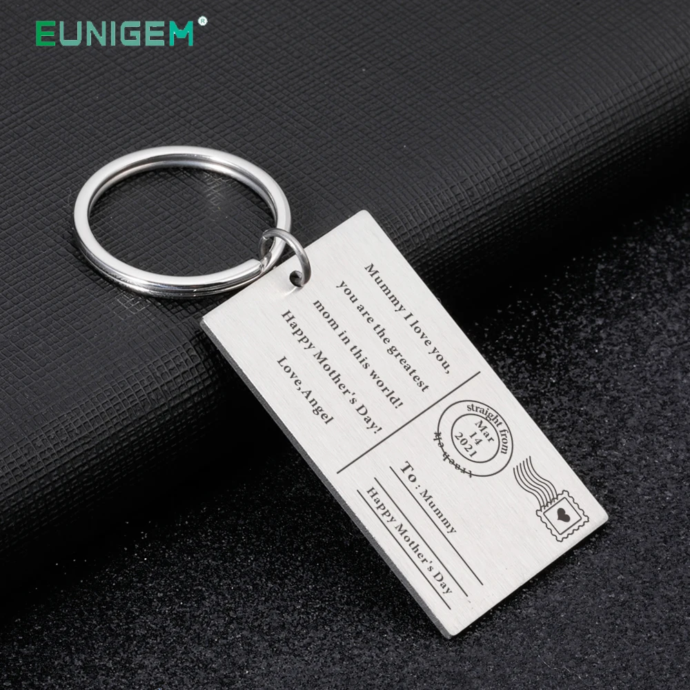 

Special Keychain Gift Personalized Customized Products Happy Mother's Day Gifts Key Chains From Daughter Son to Mom Key Rings