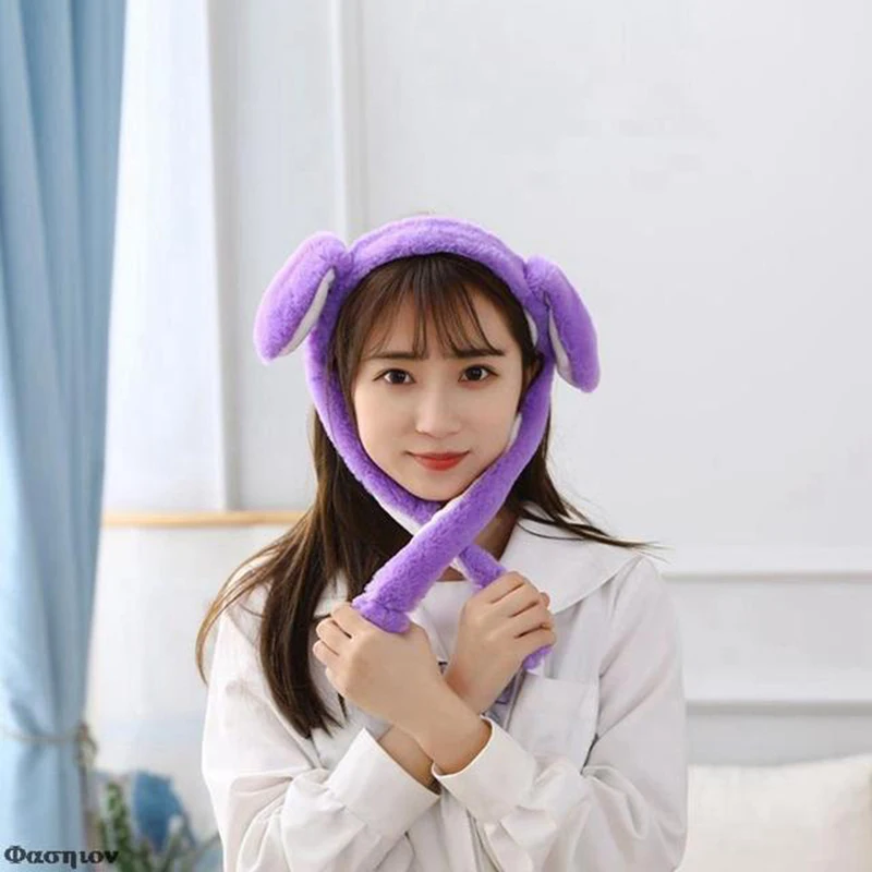 Подвижная повязка на голову с заячьими ушками забавная плюшевая милыми