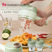 4 in 1 handheld electric vegetable cutter set durable chili vegetable crusher kitchen tool usb charging ginger masher machine