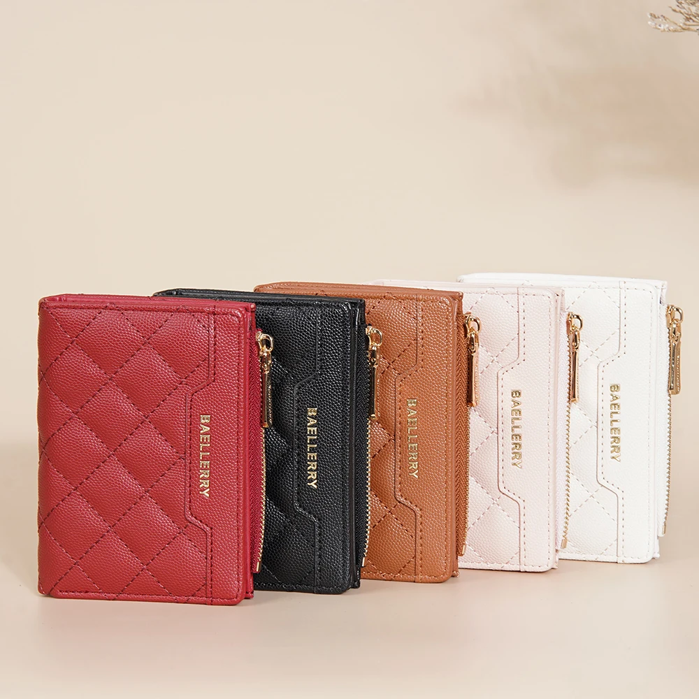 Новинка 2024 женские кошельки короткий тонкий маленький кошелек в клетку