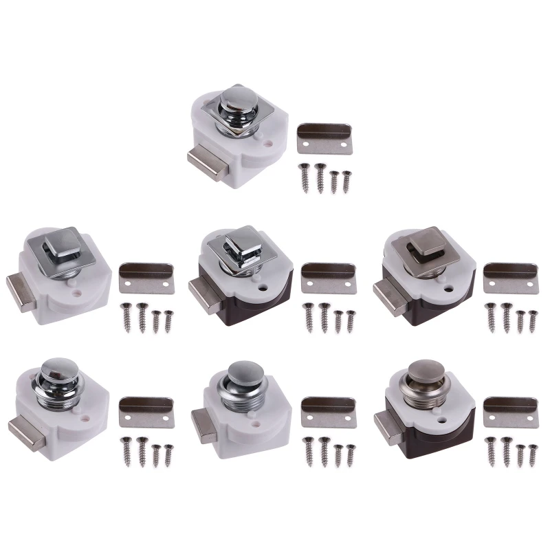 

Push Button Catch Lock Cupboard Door Knob For Caravan Boat Cabinet Drawer