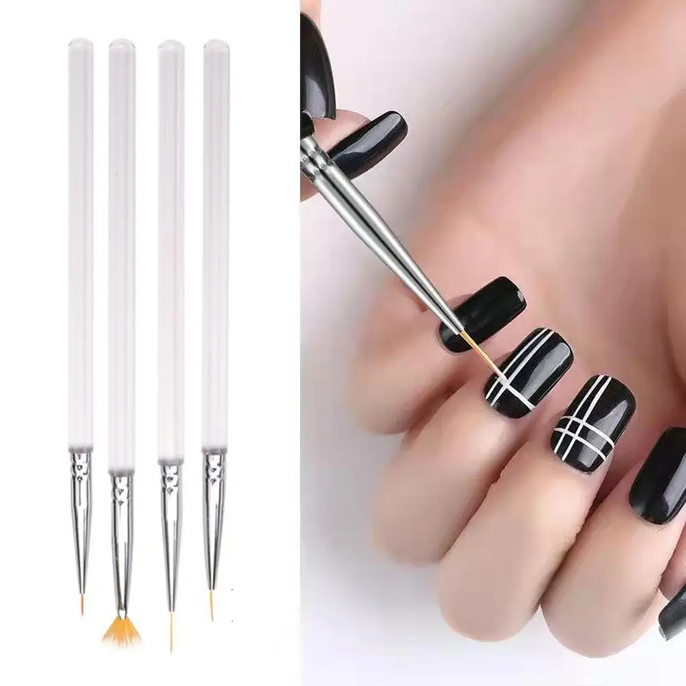 

Профессиональные портативные кисти для рисования с наконечником для ногтей акриловая прозрачная ручка кисти для дизайна ногтей простая DIY ...