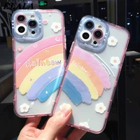 fashion colorful rainbow transparent phone case for iphone 13 pro max 12 11 x xs xr 7 8 plus se soft shockproof slim back cover
