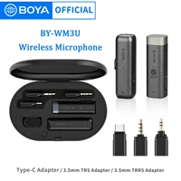 boya by wm3u professional mobile lapel wireless microphone mic for usb type c device cell phone youtube recording live streaming