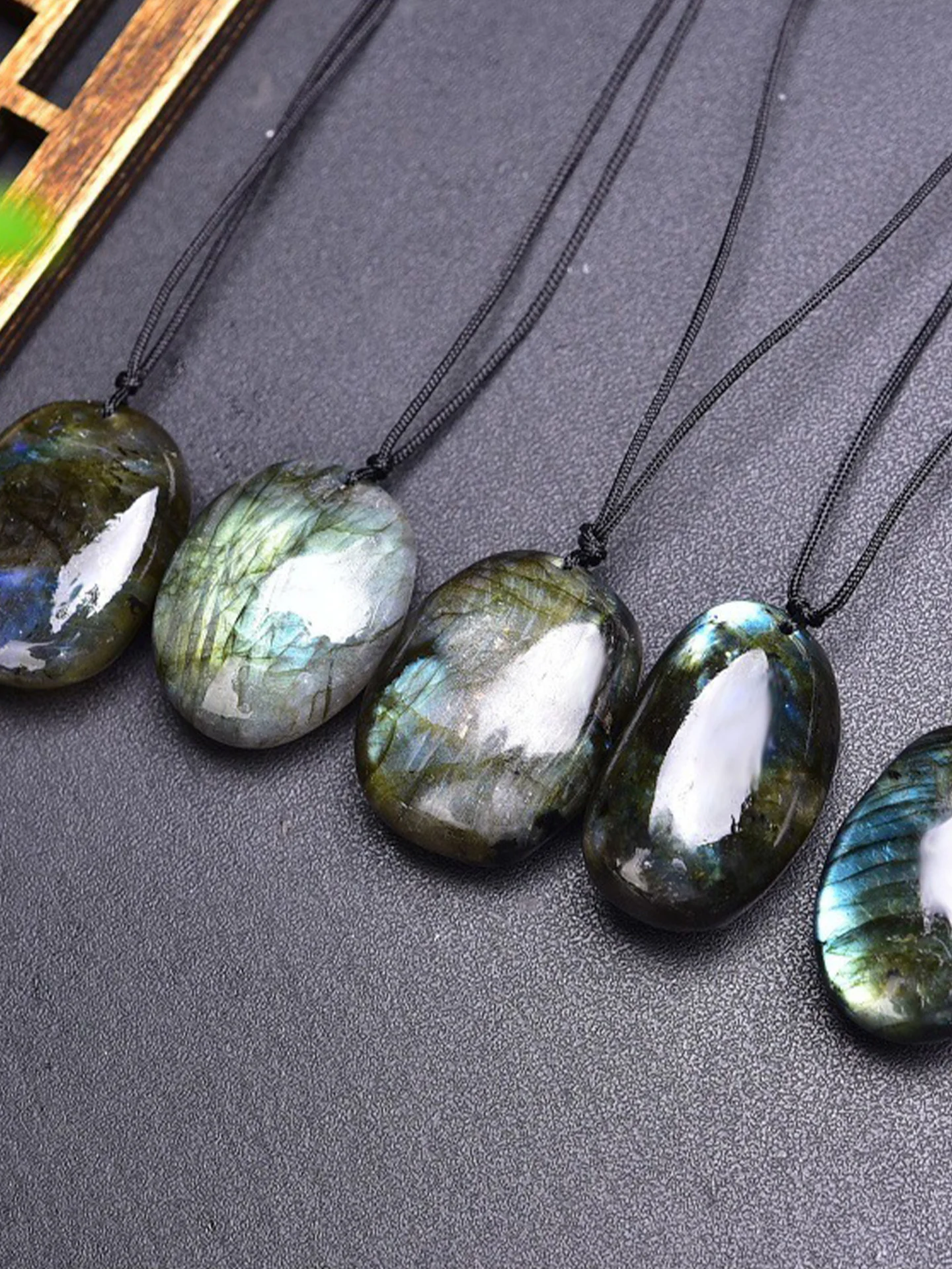 Новый шикарный кулон с синим лунным камнем плетеный вручную ожерелье простое и