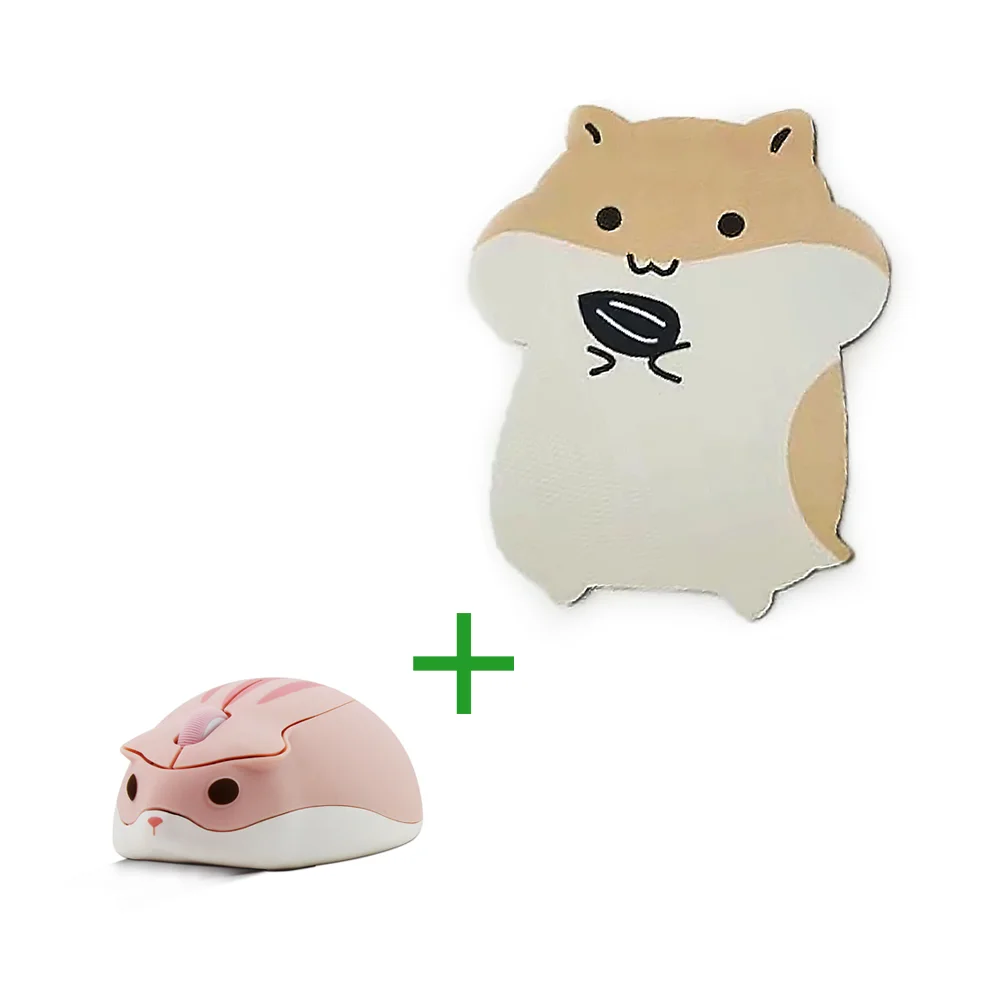 

2.4GHz USB Wireless Mouse Cute Hamster Computer Mause Combo 3D 1200 DPI Portable Mute Ergonomic Mice for PC Laptop Girls Gift