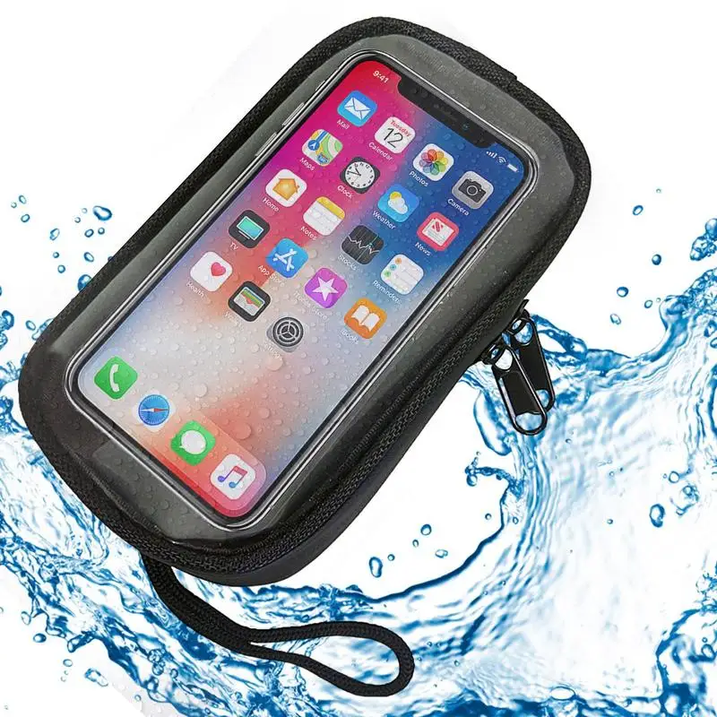 

Motorcycle Waterproof Phone Pouch Magnetic Adsorption Mobile Navigation Package Clear Phone Case With Hand Strap Design