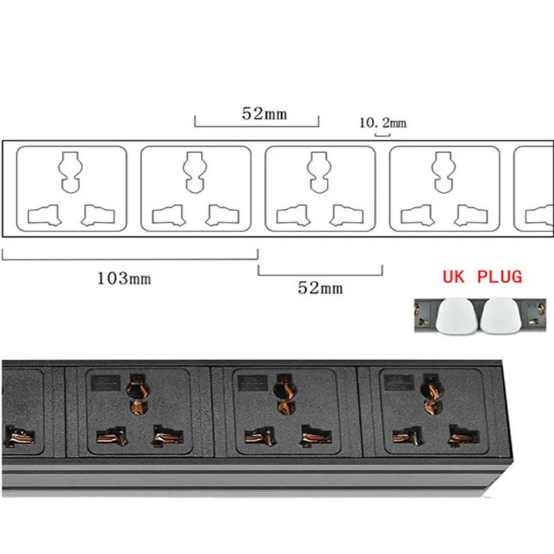 Фото PDU Power Strips Schuko Powerlink box audio 3P Авиационная вилка Универсальный выход SOCKET 20A Воздушный переключатель с защитой от перенапряжения №3