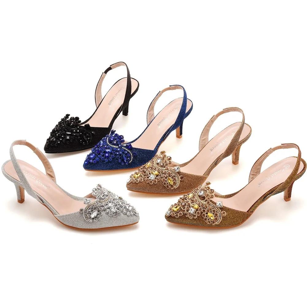 

Женские босоножки с острым носком, на высоком каблуке