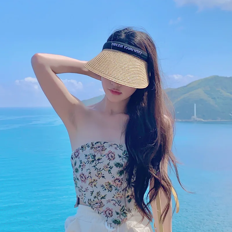 

Шляпа с УФ-защитой женская, Соломенная Панама от солнца, с соломенным верхом и утиным языком, лето