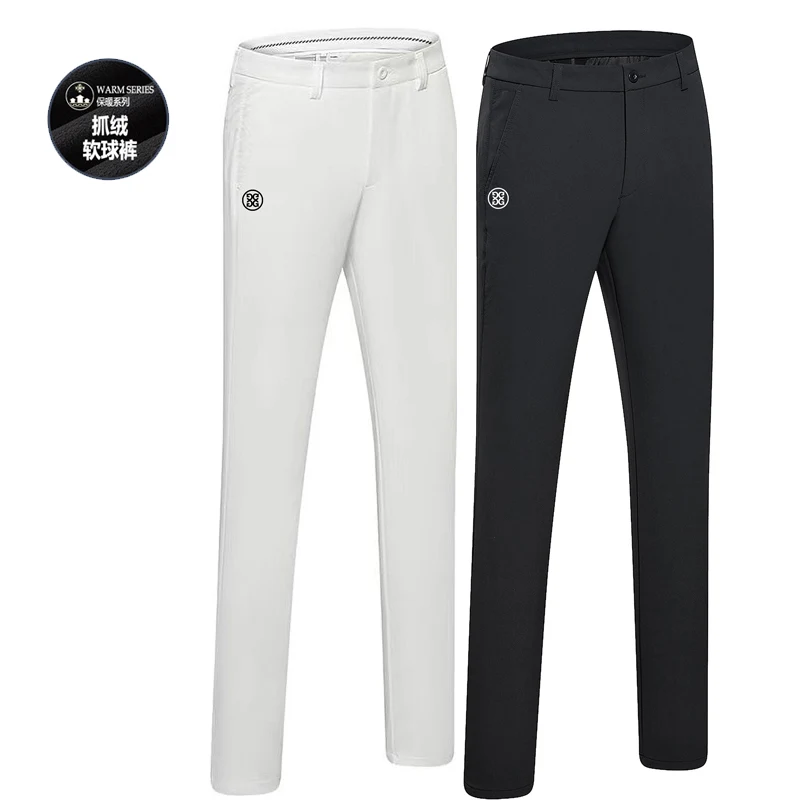 

Plush thickened golf pants for men's warm autumn and winter fleece golf sports pants cold proof men's 4g trousers