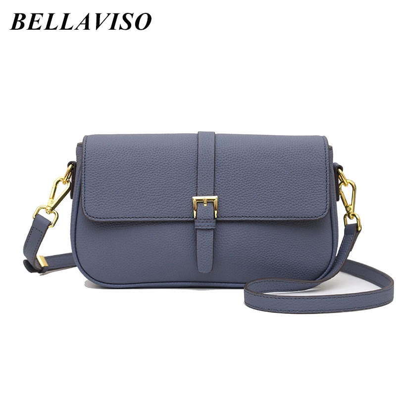 

BellaViso Women's New Fashion Genuine Leather Satchels Lady's Elegant Top Layer Textured Cowhide Messenger Shoulder Bag SZLF-094