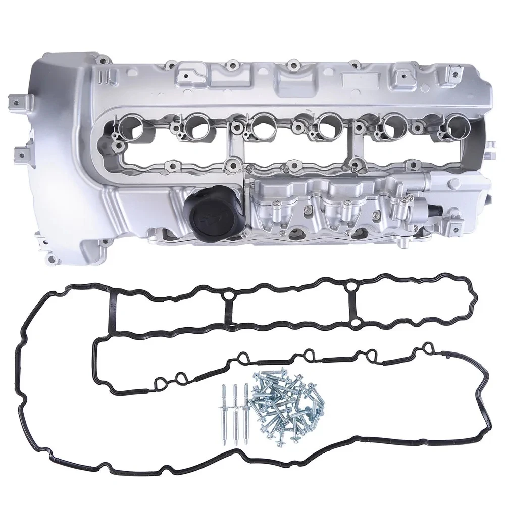 11127565284 Алюминиевая крышка клапана двигателя с комплектом прокладок для Bmw N54 135I 335I