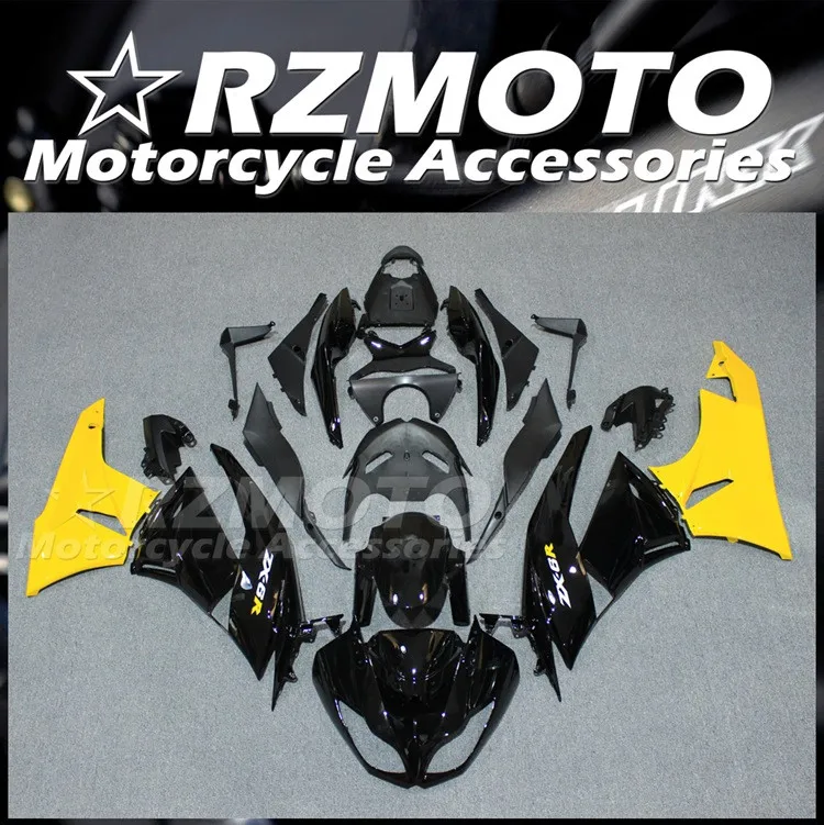 

Новый комплект обтекателей из АБС-пластика, подходит для Kawasaki Ninja ZX-6R ZX6R 636 599 2009 2010 2011 09 10 11 12, комплект кузова желтого и черного цвета