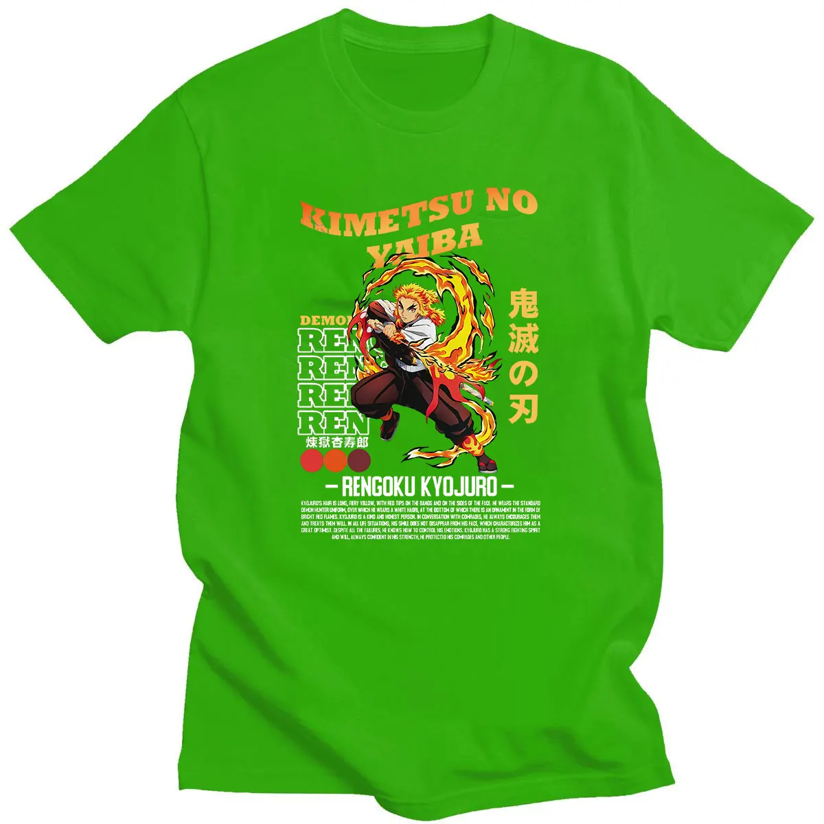 

2021 New Short Sleeves Tees Kimetsu No Yaiba Rengoku Shinjurou Demon Slayer Printed Hot Sale T-Shirts Fashion O-neck Streetwears