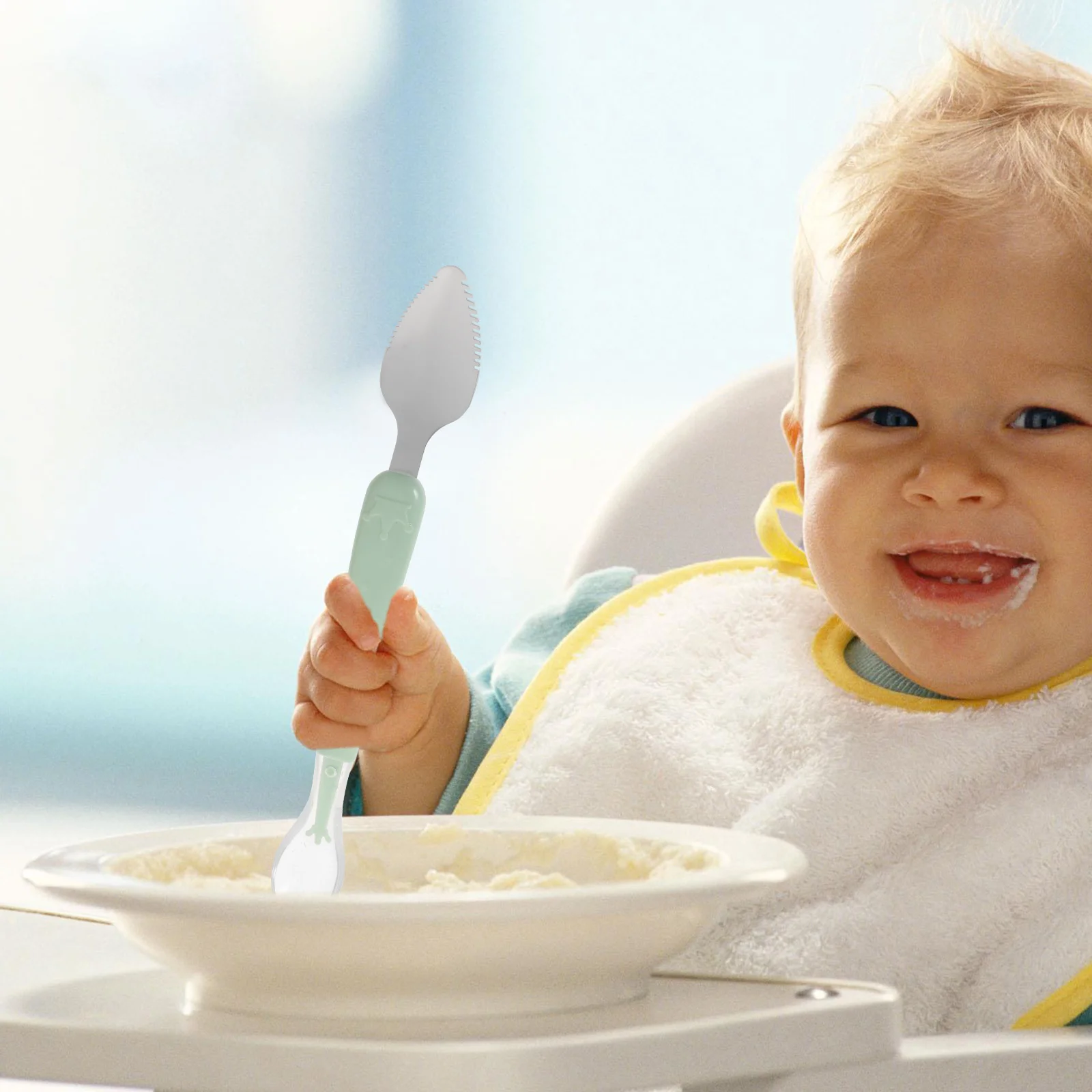 Пищевая добавка Ложка Фруктовая толкушка Детская грязь Десерт Зигзагообразный