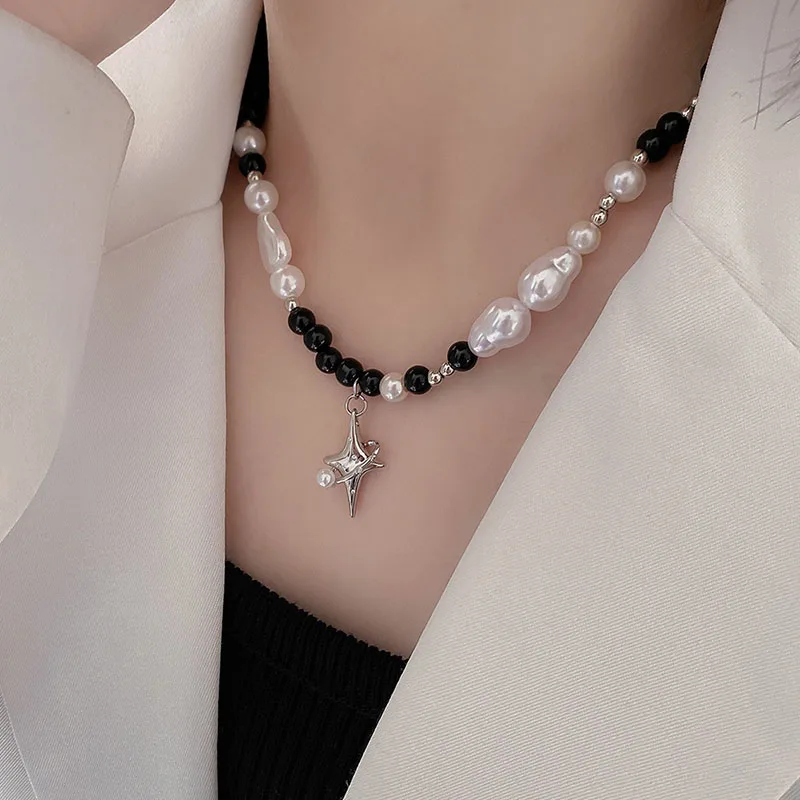Женское колье с подвеской в виде черного сердца Goth Harajuku цепочка из сплава