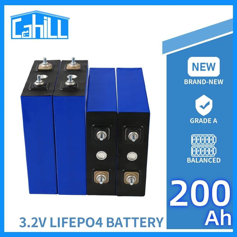 

3.2V 200AH Lifepo4 Battery 1-32PCS Rechargeable Lithium Iron Phosphate Battery 12V 24V 36V For RV Golf Cart Boat Yacht Forklift